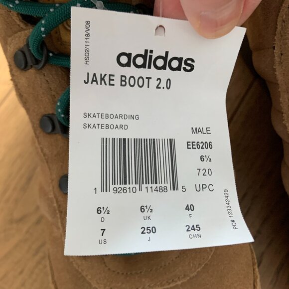 Men's Adidas Jake Blauvelt Boot 2.0 Raw Desert Leather Suede Brown Green Size 7 - Picture 3 of 8